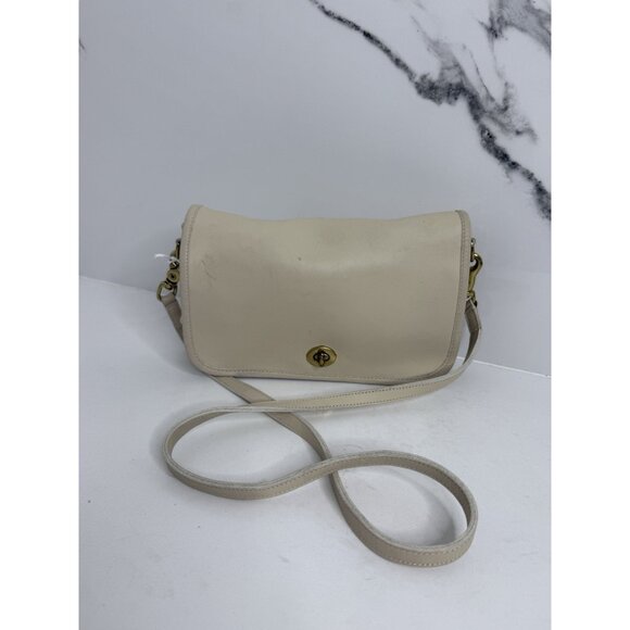 Vintage 80’s Rare Leather Coach Ivory Clutch Crossbody Bag 009-1020 USA - Picture 1 of 8